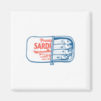 Vintage-Sardinen Fisch Sardine Grafik Für Männer F Magnet