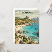 Vintage Sardinia Italy Mediterranean Scenery Karte (Vorderseite/Rückseite Beispiel)