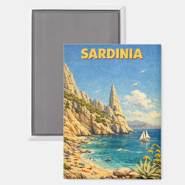 Vintage Sardinia Travel Cala Goloritzé Magnet