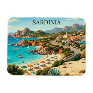Vintage-Sardinien Italien Reiseillustration Magnet