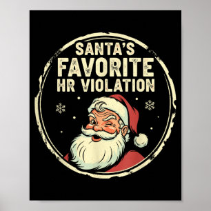 Vintage sarkastischer Retro-HR-Verstoß Weihnachten Poster