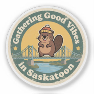 Vintage Saskatoon SK Gute-Laune-Geschenk Aufkleber
