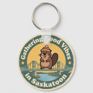 Vintage Saskatoon SK Gute Vibes Geschenk Schlüsselanhänger