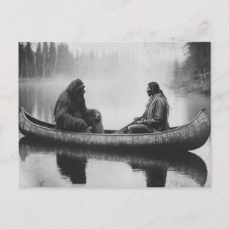 Vintage-Sasquatch-Bigfoot-Eingeborenen-Postkarte Postkarte