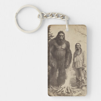Vintage Sasquatch & Native American Photo Acrylic  Schlüsselanhänger