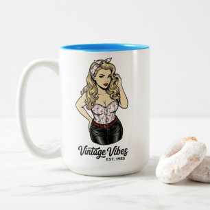 Vintage Sass, keine Entschuldigungen Zweifarbige Tasse