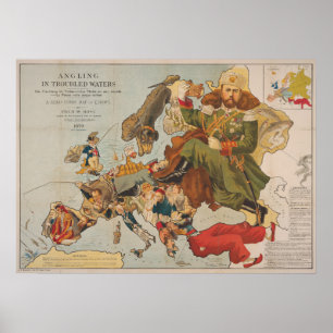 Vintage-satirische Karte Poster