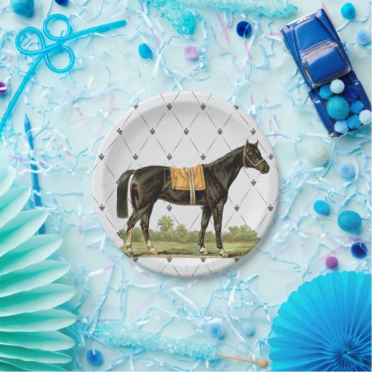 Vintage Sattelpferde-Teller Pappteller (Party)