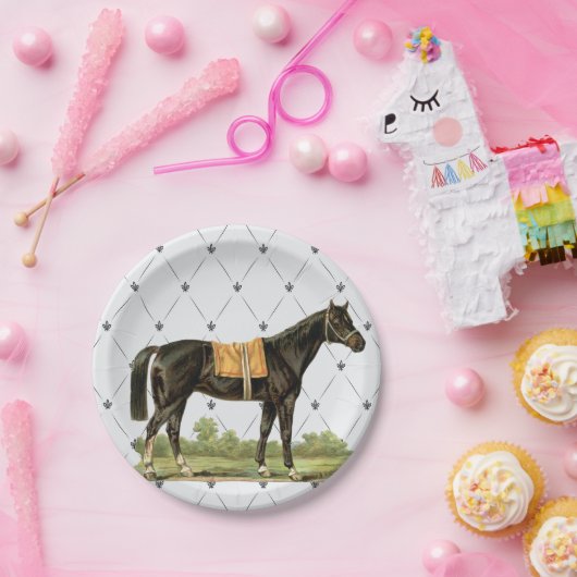 Vintage Sattelpferde-Teller Pappteller (Party)