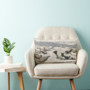 Vintage Sattelrobben in arktischem Schnee von Loui Lendenkissen