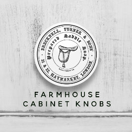 Vintage Sattelseife Bauernhof Schwarz & Weiß Keramikknauf