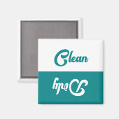 Vintage saubere oder dreckige Geschirrspülmaschine Magnet (Vorderseite/Rückseite)