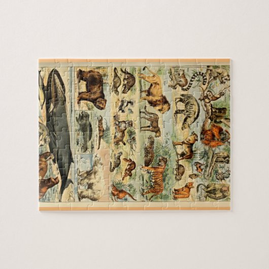 Vintage Säugetiere Alte Illustration Kunst Puzzle (Horizontal)