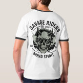Vintage Savage Riders Skull - Retro 1980s T-Shirt (Schwarz voll)