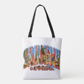 Vintage Savannah Georgia Shoulder Tote Tasche (Rückseite)