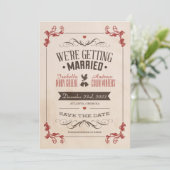 Vintage Save the Date (Stehend Vorderseite)