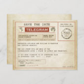 Vintage Save the Date alte Telegramme (Vorne/Hinten)