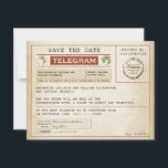 Vintage Save the Date alte Telegramme<br><div class="desc">rustikale Vintage Telegramme mit gestörtem Design Save the Date. Ich schlage das "Linen" oder "Felt" Papier für dieses Design vor.</div>