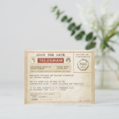 vintage Save-the-Date alte Telegramme Save The Date (Stehend Vorderseite)
