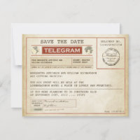 vintage Save-the-Date alte Telegramme