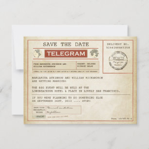 vintage Save-the-Date alte Telegramme Save The Date