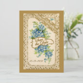 Vintage Save the Date-Karte Date (Stehend Vorderseite)