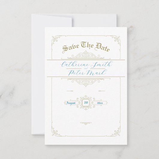 Vintage Save the Date-Karte Date (Vorderseite)