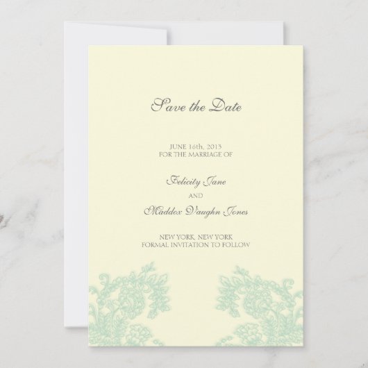 Vintage Save the Date-Karte Date (Vorderseite)