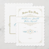 Vintage Save the Date-Karte Einladung (Vorne/Hinten)