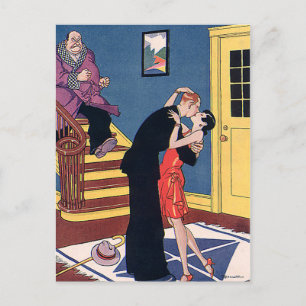 Vintage Save-the-Date, Lustige Liebe und Romantik Ankündigungspostkarte