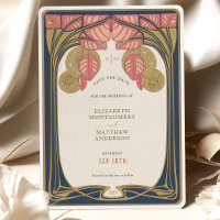 Vintage Save-the-Date Mackintosh inspirierte Bäume