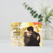 VINTAGE Save the Date Postkarte (Stehend Vorderseite)