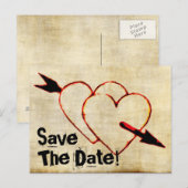 Vintage Save The Date! Postkarten (Vorne/Hinten)