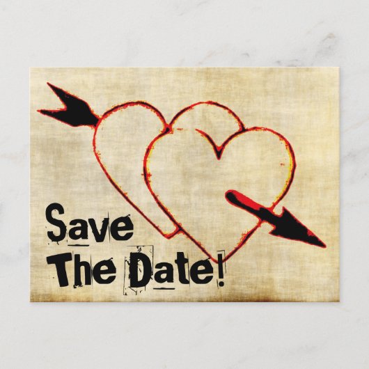 Vintage Save The Date! Postkarten (Vorderseite)