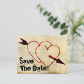 Vintage Save The Date! Postkarten (Stehend Vorderseite)