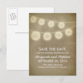 Vintage Save the Date Postkarten mit Signalleuchte (Vorne/Hinten)
