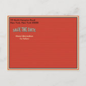 Vintage Save the Date Rente Ankündigungspostkarte (Rückseite)