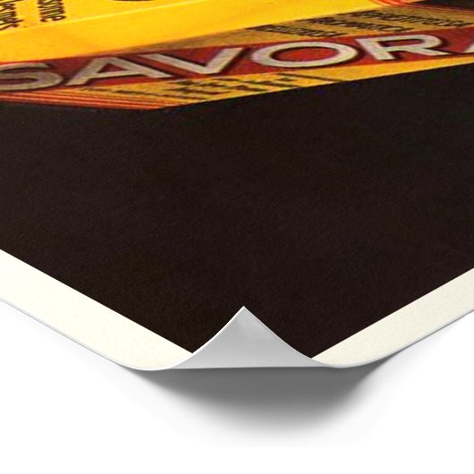 Vintage Savora-Konditionenwerbung Poster (Ecke)