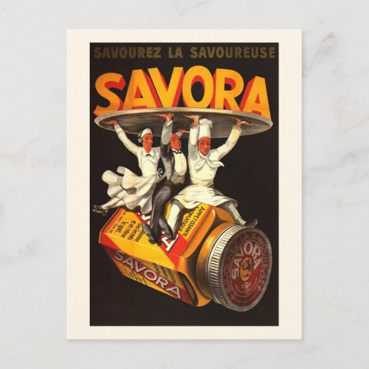 Vintage Savora-Konditionenwerbung Postkarte (Vorderseite)