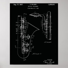 Vintage Saxophon Patent Kunstprint Poster