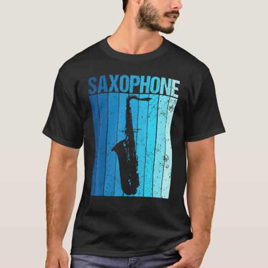 Vintage Saxophone Jazz Music Saxophonist T-Shirt (Vorderseite)