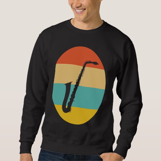 Vintage saxophone music retro instrument sweatshirt (Vorderseite)