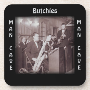 Vintage Saxophone Photo Man Cave CUSTom  Coaster Getränkeuntersetzer