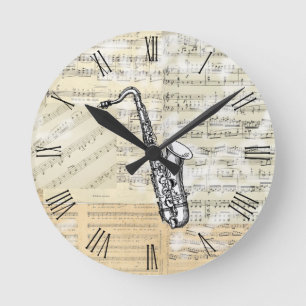 Vintage Saxophonmusik Uhr