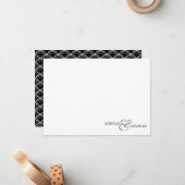 Vintage Scallop-Hochzeitsgeschosse Mitteilungskarte (Vorderseite/Rückseite Beispiel)