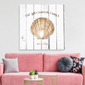 Vintage Scallop Muschel Canvas Print Leinwanddruck (Insitu (Wohnzimmer))