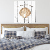 Vintage Scallop Muschel Canvas Print Leinwanddruck (Insitu (Schlafzimmer))