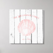 Vintage Scallop-Muschel, rosa Leinwand (Vorderseite)