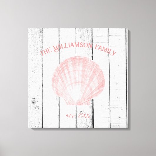 Vintage Scallop-Muschel, rosa Leinwand (Vorderseite)