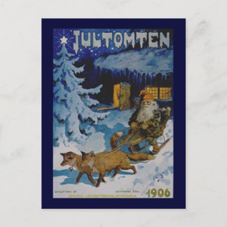 Vintage Scandinavian Christmas 1906 Feiertagspostkarte